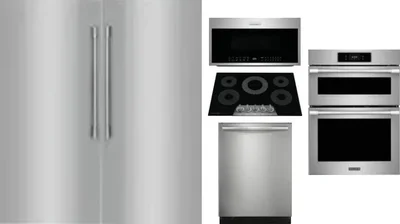 6 Piece Package Includes Refrigerator, Freezer, Cooktop, Wall Oven, Microwave And Dishwasher