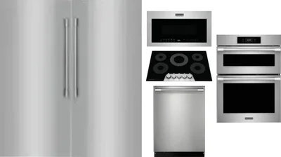 6 Piece Package Includes Refrigerator, Freezer, Cooktop, Wall Oven, Microwave And Dishwasher