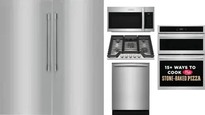 6 Piece Package Includes Refrigerator, Freezer, Cooktop, Wall Oven, Microwave And Dishwasher