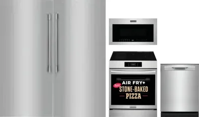 5 Piece Package Includes Refrigerator, Freezer, Range, Microwave And Dishwasher
