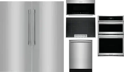 6 Piece Package Includes Refrigerator, Freezer, Cooktop, Wall Oven, Microwave And Dishwasher