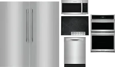 6 Piece Package Includes Refrigerator, Freezer, Cooktop, Wall Oven, Microwave And Dishwasher