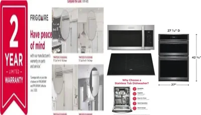 6 Piece Package Includes Refrigerator, Freezer, Cooktop, Wall Oven, Microwave And Dishwasher