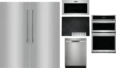 6 Piece Package Includes Refrigerator, Freezer, Cooktop, Wall Oven, Microwave And Dishwasher