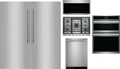 6 Piece Package Includes Refrigerator, Freezer, Cooktop, Wall Oven, Microwave And Dishwasher