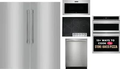 6 Piece Package Includes Refrigerator, Freezer, Cooktop, Wall Oven, Microwave And Dishwasher