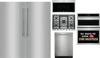 6 Piece Package Includes Refrigerator, Freezer, Cooktop, Wall Oven, Microwave And Dishwasher