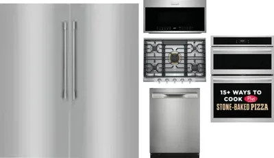 6 Piece Package Includes Refrigerator, Freezer, Cooktop, Wall Oven, Microwave And Dishwasher