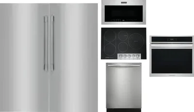 6 Piece Package Includes Refrigerator, Freezer, Cooktop, Wall Oven, Microwave And Dishwasher