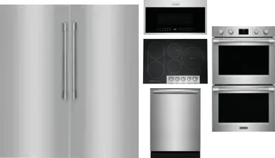 6 Piece Package Includes Refrigerator, Freezer, Cooktop, Wall Oven, Microwave And Dishwasher