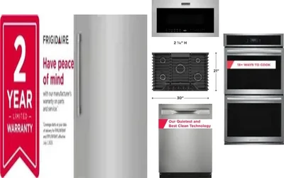 6 Piece Package Includes Refrigerator, Freezer, Cooktop, Wall Oven, Microwave And Dishwasher