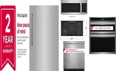 6 Piece Package Includes Refrigerator, Freezer, Cooktop, Wall Oven, Microwave And Dishwasher
