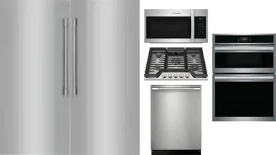 6 Piece Package Includes Refrigerator, Freezer, Cooktop, Wall Oven, Microwave And Dishwasher