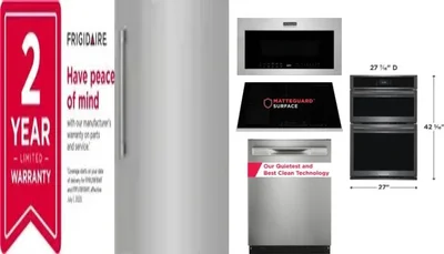 6 Piece Package Includes Refrigerator, Freezer, Cooktop, Wall Oven, Microwave And Dishwasher