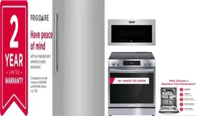 5 Piece Package Includes Refrigerator, Freezer, Range, Microwave And Dishwasher