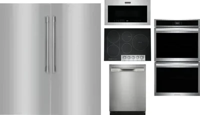 6 Piece Package Includes Refrigerator, Freezer, Cooktop, Wall Oven, Microwave And Dishwasher