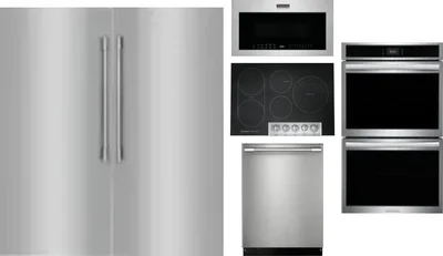 6 Piece Package Includes Refrigerator, Freezer, Cooktop, Wall Oven, Microwave And Dishwasher