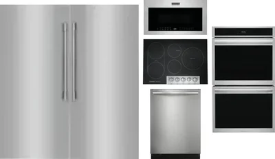 6 Piece Package Includes Refrigerator, Freezer, Cooktop, Wall Oven, Microwave And Dishwasher