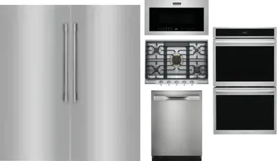 6 Piece Package Includes Refrigerator, Freezer, Cooktop, Wall Oven, Microwave And Dishwasher