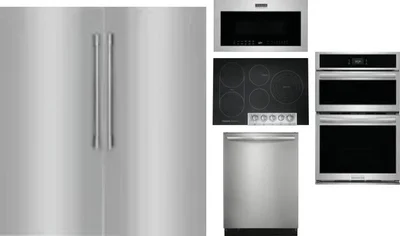 6 Piece Package Includes Refrigerator, Freezer, Cooktop, Wall Oven, Microwave And Dishwasher