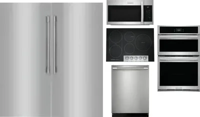 6 Piece Package Includes Refrigerator, Freezer, Cooktop, Wall Oven, Microwave And Dishwasher