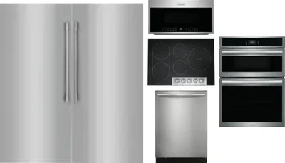 6 Piece Package Includes Refrigerator, Freezer, Cooktop, Wall Oven, Microwave And Dishwasher
