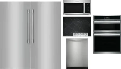 6 Piece Package Includes Refrigerator, Freezer, Cooktop, Wall Oven, Microwave And Dishwasher