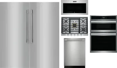6 Piece Package Includes Refrigerator, Freezer, Cooktop, Wall Oven, Microwave And Dishwasher
