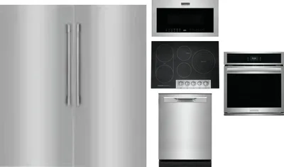 6 Piece Package Includes Refrigerator, Freezer, Cooktop, Wall Oven, Microwave And Dishwasher