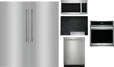 6 Piece Package Includes Refrigerator, Freezer, Cooktop, Wall Oven, Microwave And Dishwasher