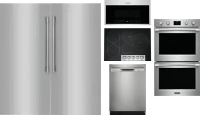 6 Piece Package Includes Refrigerator, Freezer, Cooktop, Wall Oven, Microwave And Dishwasher