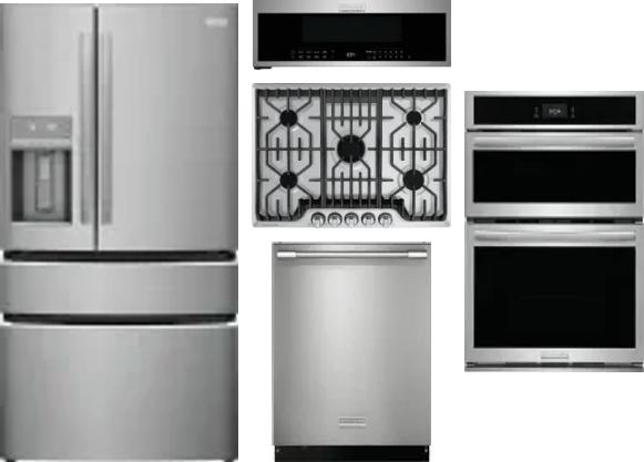 5 Piece Package Includes Refrigerator, Cooktop, Wall Oven, Microwave And Dishwasher