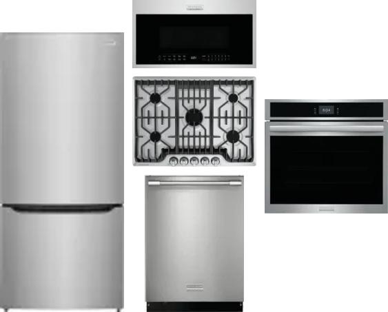 5 Piece Package Includes Refrigerator, Cooktop, Wall Oven, Microwave And Dishwasher