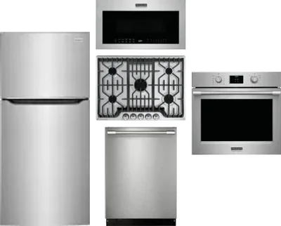 5 Piece Package Includes Refrigerator, Cooktop, Wall Oven, Microwave And Dishwasher