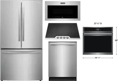 5 Piece Package Includes Refrigerator, Cooktop, Wall Oven, Microwave And Dishwasher