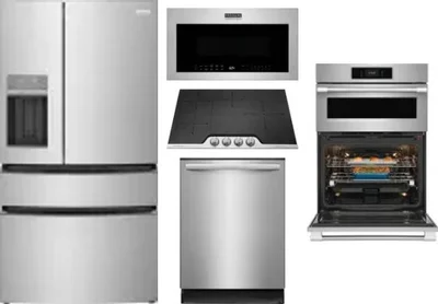 5 Piece Package Includes Refrigerator, Cooktop, Wall Oven, Microwave And Dishwasher