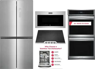 5 Piece Package Includes Refrigerator, Cooktop, Wall Oven, Microwave And Dishwasher