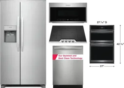 5 Piece Package Includes Refrigerator, Cooktop, Wall Oven, Microwave And Dishwasher