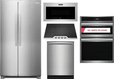 5 Piece Package Includes Refrigerator, Cooktop, Wall Oven, Microwave And Dishwasher