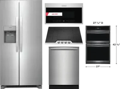 5 Piece Package Includes Refrigerator, Cooktop, Wall Oven, Microwave And Dishwasher