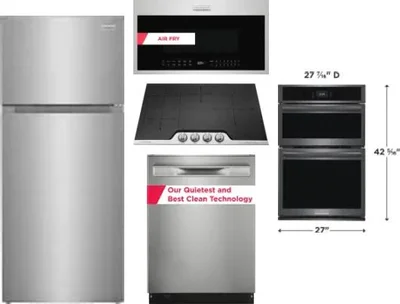 5 Piece Package Includes Refrigerator, Cooktop, Wall Oven, Microwave And Dishwasher