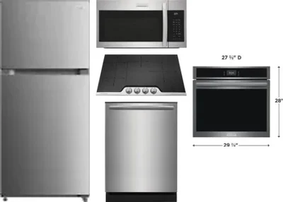 5 Piece Package Includes Refrigerator, Cooktop, Wall Oven, Microwave And Dishwasher