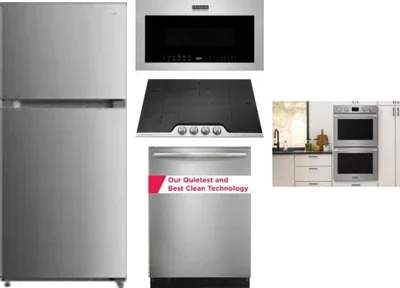 5 Piece Package Includes Refrigerator, Cooktop, Wall Oven, Microwave And Dishwasher