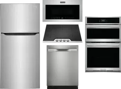 5 Piece Package Includes Refrigerator, Cooktop, Wall Oven, Microwave And Dishwasher