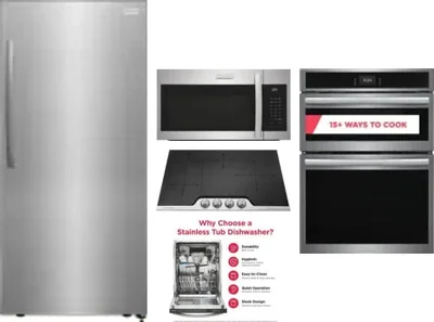 5 Piece Package Includes Refrigerator, Cooktop, Wall Oven, Microwave And Dishwasher
