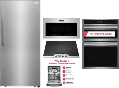 5 Piece Package Includes Refrigerator, Cooktop, Wall Oven, Microwave And Dishwasher