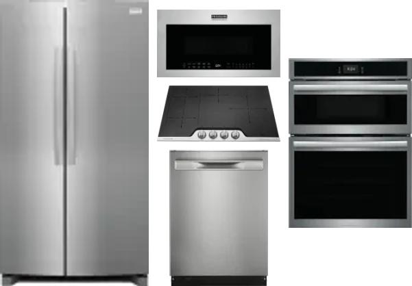 5 Piece Package Includes Refrigerator, Cooktop, Wall Oven, Microwave And Dishwasher