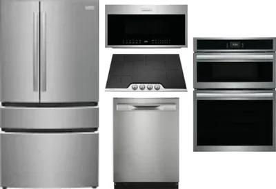 5 Piece Package Includes Refrigerator, Cooktop, Wall Oven, Microwave And Dishwasher