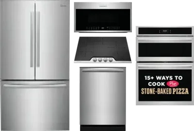 5 Piece Package Includes Refrigerator, Cooktop, Wall Oven, Microwave And Dishwasher
