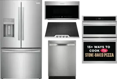 5 Piece Package Includes Refrigerator, Cooktop, Wall Oven, Microwave And Dishwasher